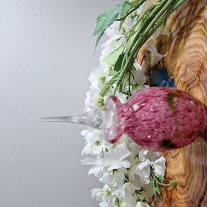 #ACN Pink and Green Glass Perfume Bottle